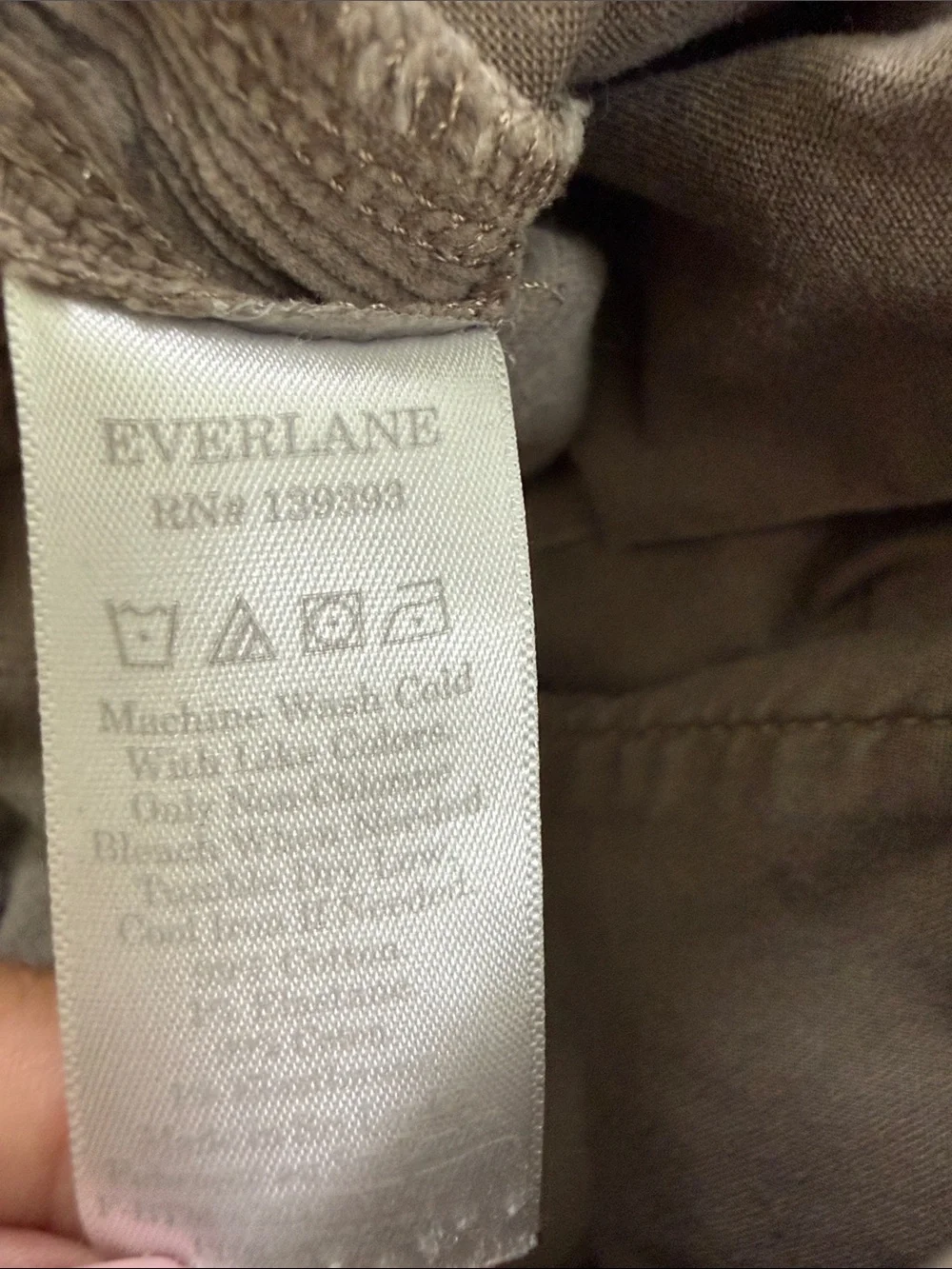 Everlane Corduroy Wide Leg Pull On Pants Taupe Brown Size 8